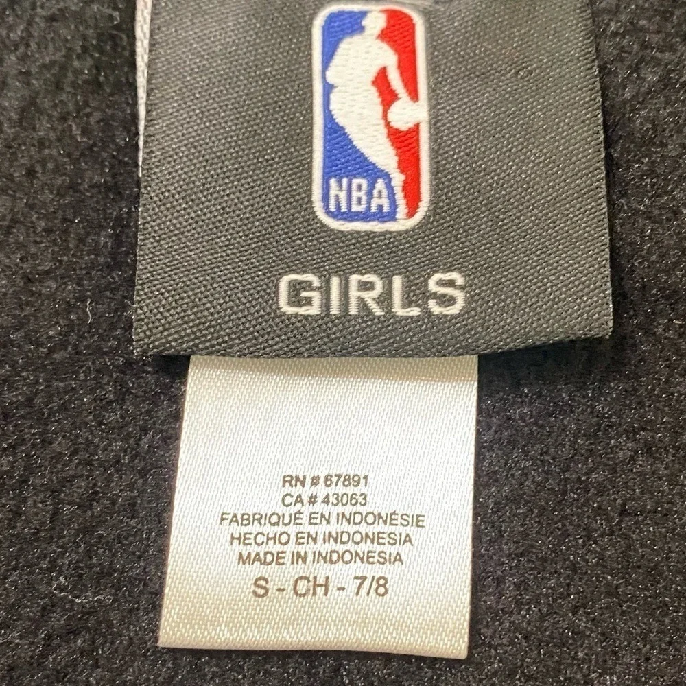 NBA Golden State Warriors Girls S 7/8 Black Yellow Aviator Full Zip Track Jacket